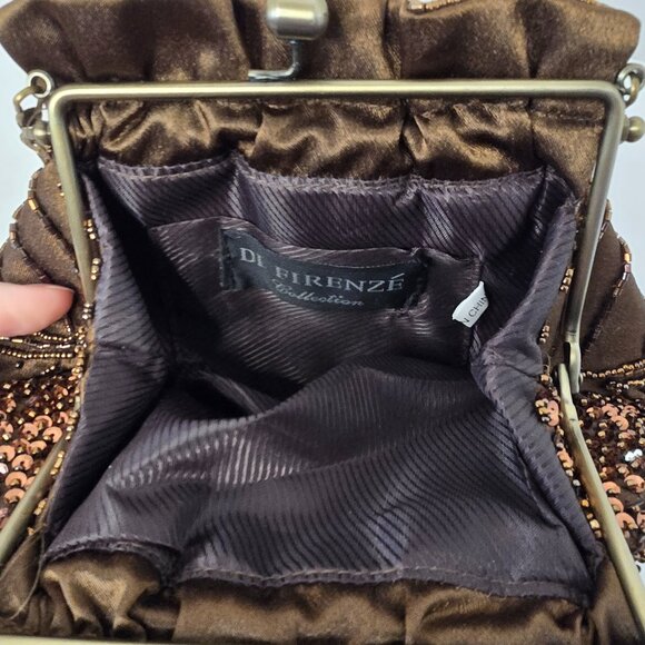 🥂 Di Firenze Victorian Style Beaded Evening Bag With Chain Strap - Picture 5 of 11